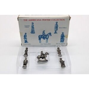 1992 The Americana Pewter Collection AH19 - 5 Different Solid Pewter Figures